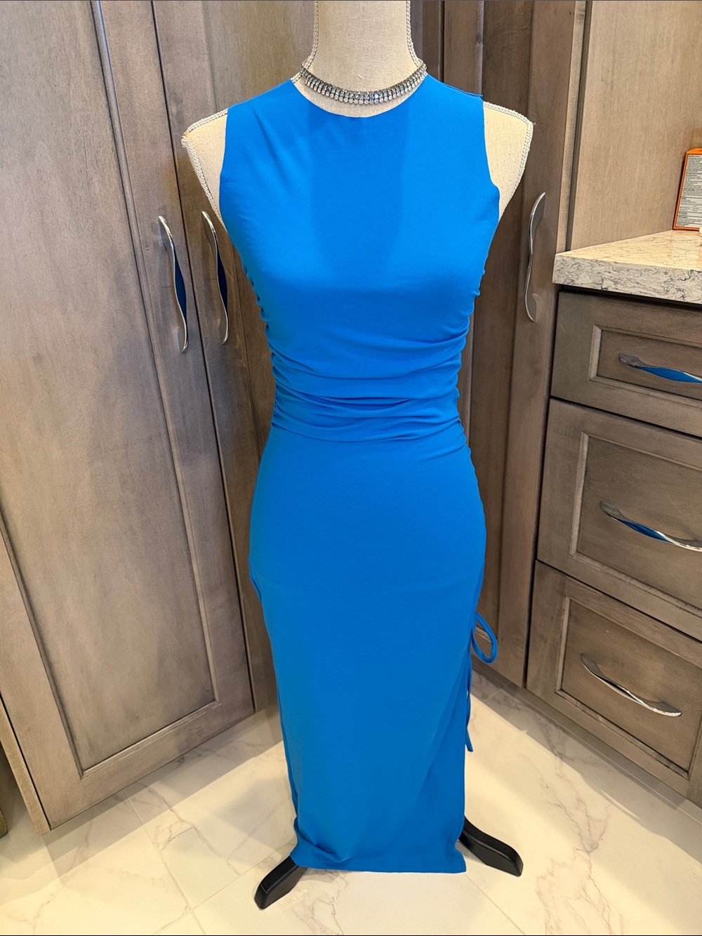 SHEIN Electric Blue Sleeveless Maxi Dress